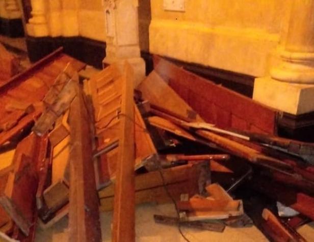 Párroco de Valparaíso evalúa daño a catedral y lamenta la suspensión del toque de queda