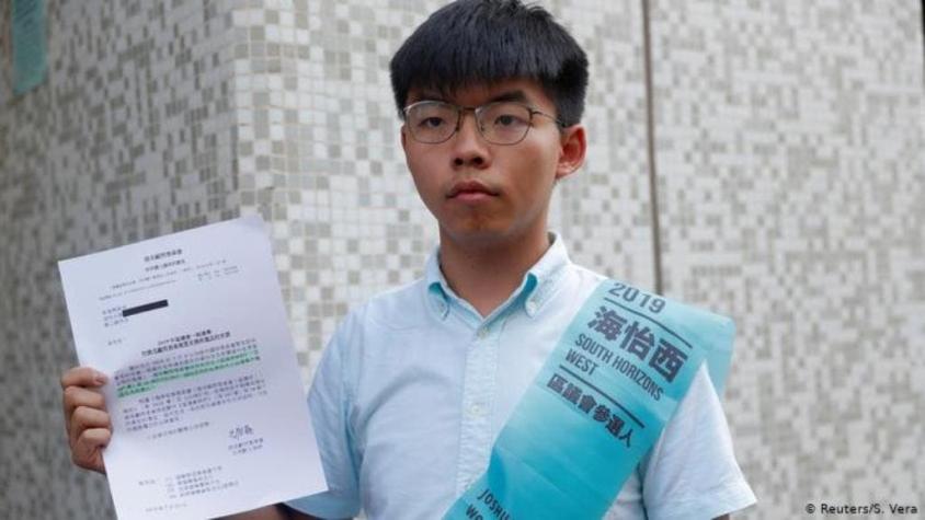 Hong Kong prohíbe al activista Joshua Wong presentarse a los comicios locales