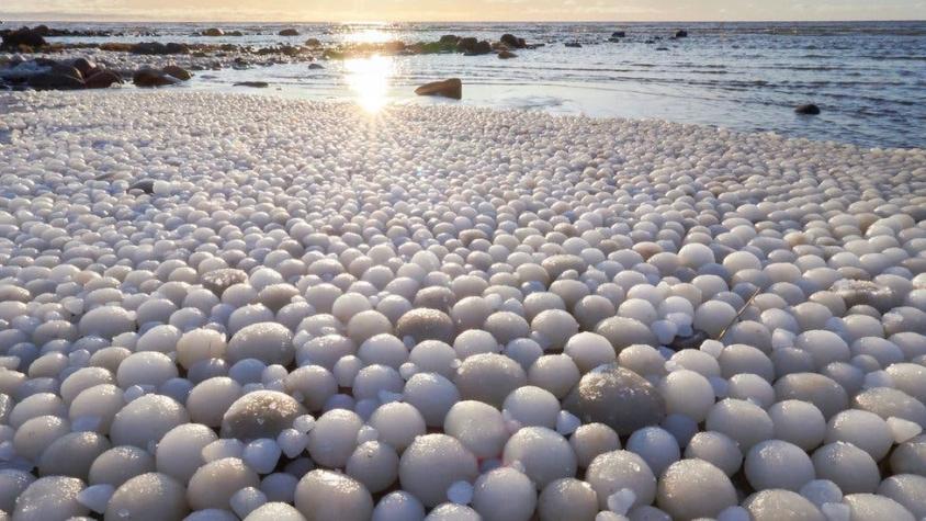 A qué se debe el extraño fenómeno de los "huevos de hielo" que cubrieron una playa en Finlandia