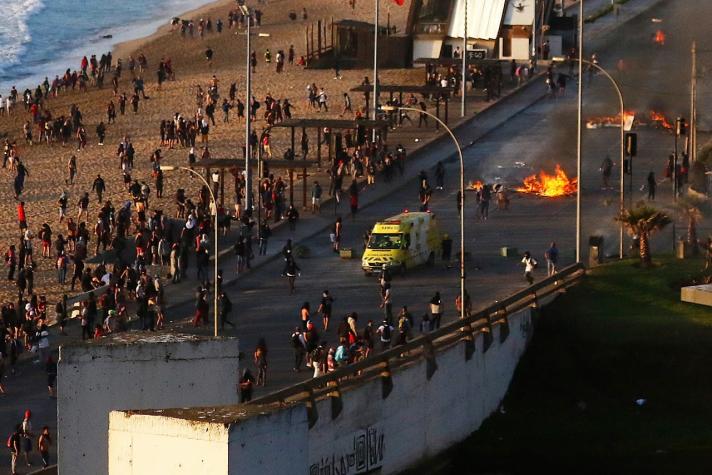 Incidentes se registraron en playa Reñaca tras manifestaciones