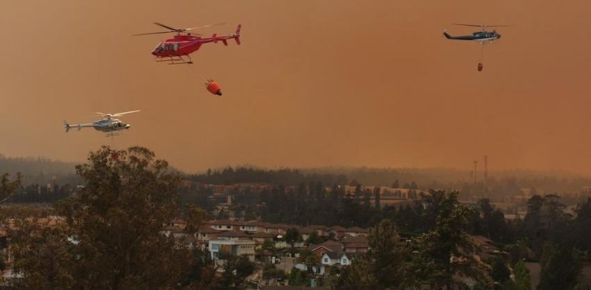 Tres focos de incendios forestales se encuentran activos en la región de Valparaíso