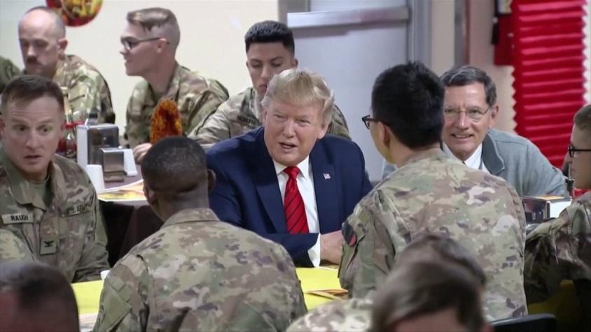 [VIDEO] Donald Trump viaja sorpresivamente a Afganistán en medio de las celebraciones en EE.UU.