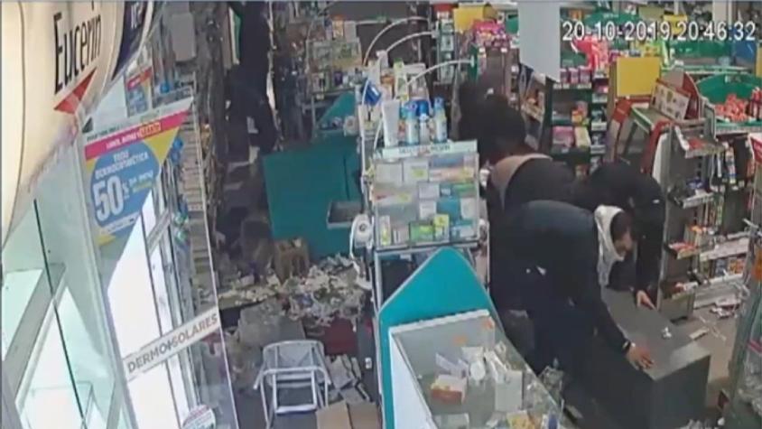 [VIDEO] 7 detenidos por robar caja fuerte durante saqueo a farmacia en Concepción