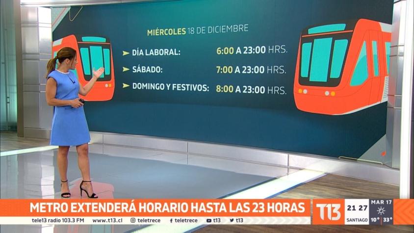 [VIDEO] Metro de Santiago extenderá horario de su servicio hasta las 23:00 horas
