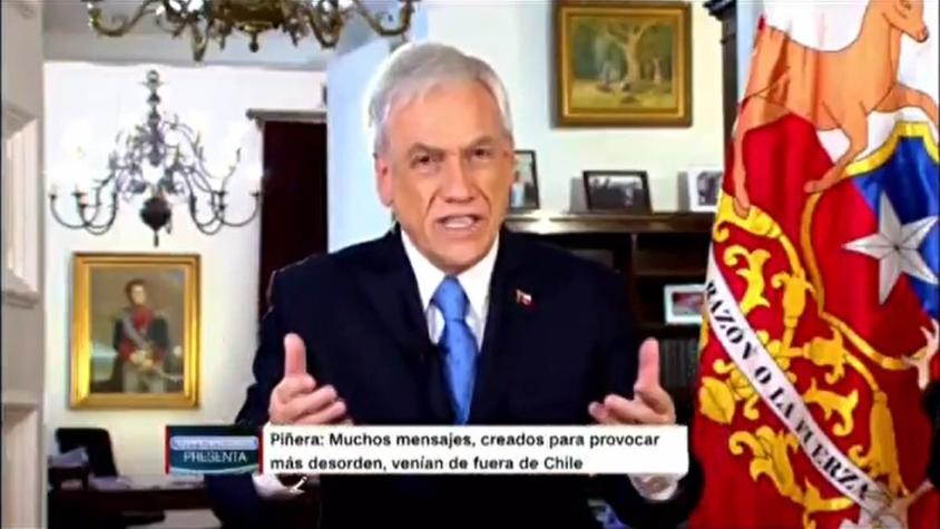[VIDEO] Gobierno descarta críticas por dichos de Presidente Piñera acusando intervención extranjera