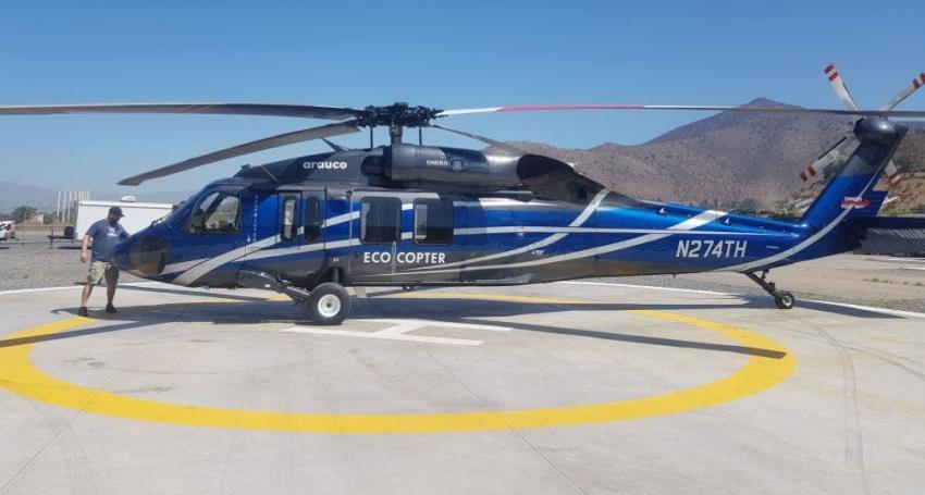 Llega a Chile el primer helicóptero Black Hawk modificado para combatir incendios forestales