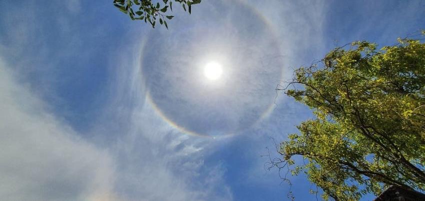 Halo solar sorprende a habitantes del norte del país: Meteorología explica fenómeno