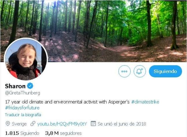 ¿Por qué Greta Thunberg cambió su nombre en su cuenta de Twitter por "Sharon"?
