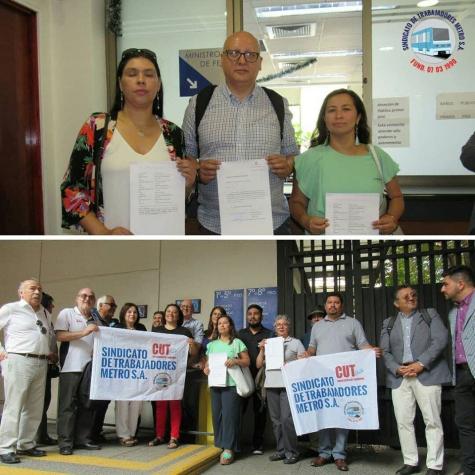 Trabajadores de Metro presentan denuncia a la empresa por "montaje" contra líder sindical