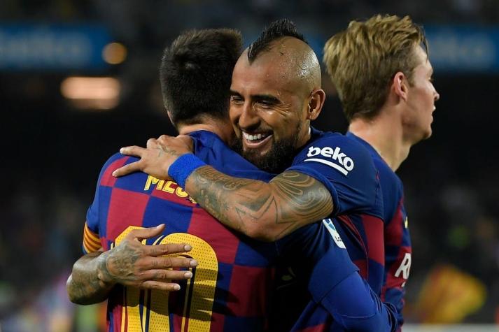 [VIDEO] "Tome y hágalo": El espectacular pase de taco con que Vidal habilitó a Messi para marcar