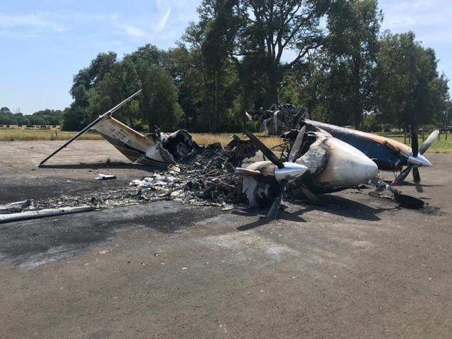 Desconocidos queman una avioneta en un fundo de Río Bueno