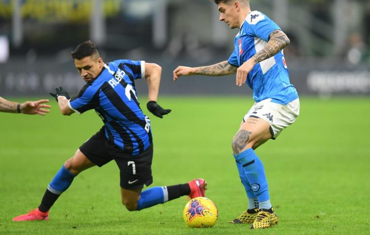 Inter cae en casa ante Napoli por la semifinal de ida de la Copa Italia con Alexis en cancha
