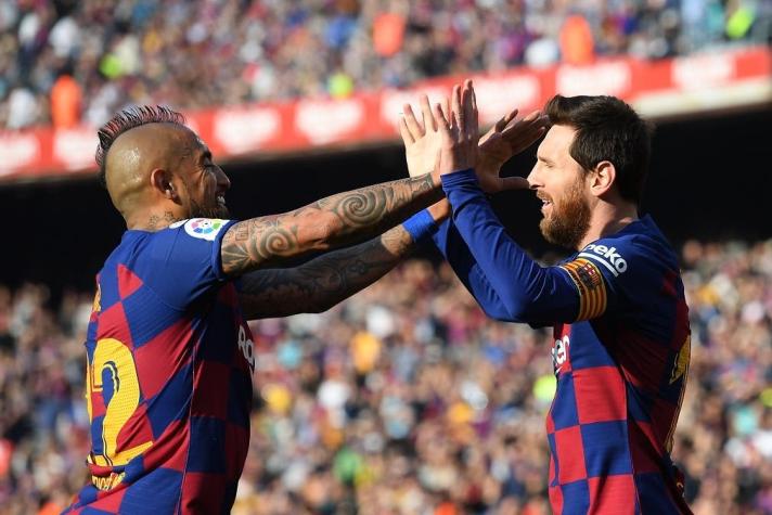 Con póker de Messi y asistencia de Vidal Barcelona vapulea al Eibar de Fabián Orellana