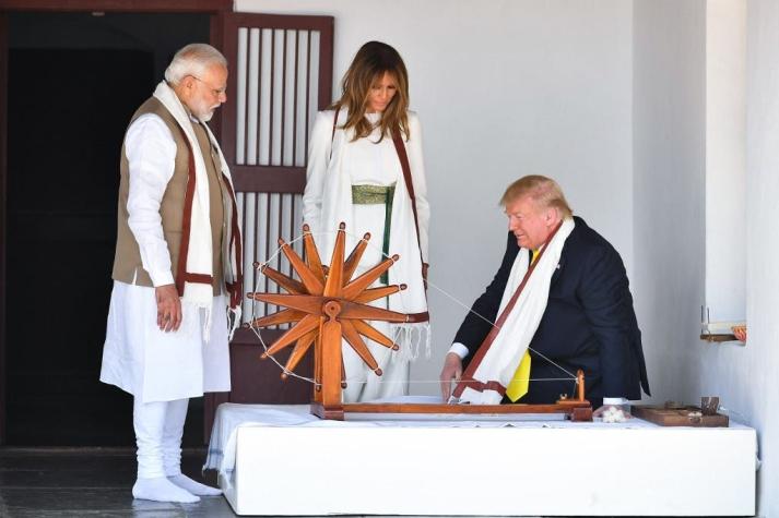 Donald Trump llega a India para una visita de Estado de dos días
