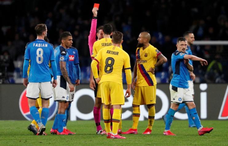 FC Barcelona rescata un empate en su visita al Napoli por la Champions con Vidal protagonista
