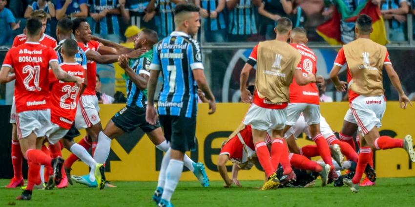 [VIDEO] ¡8 expulsados! La batalla campal que marcó el primer clásico Gremio-Inter en la Libertadores