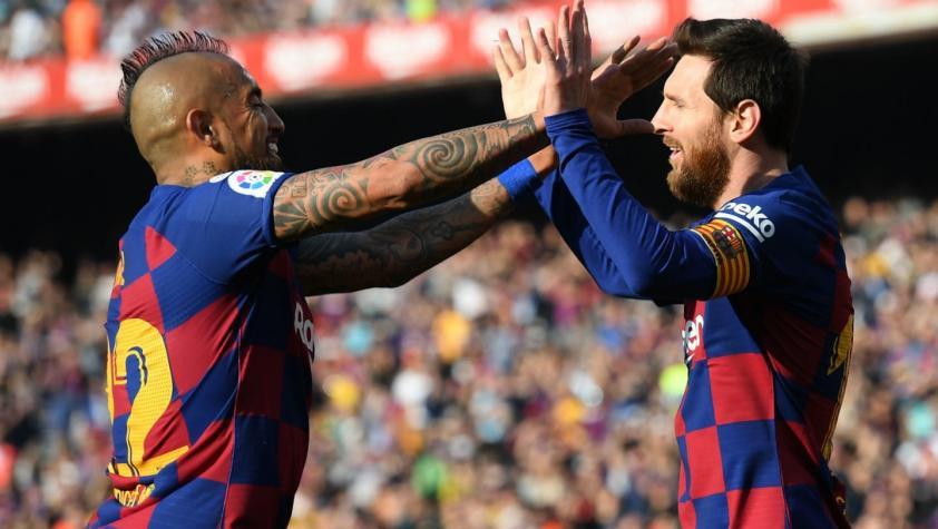 Lionel Messi pone a prueba a Arturo Vidal en medio de la cuarentena por el coronavirus