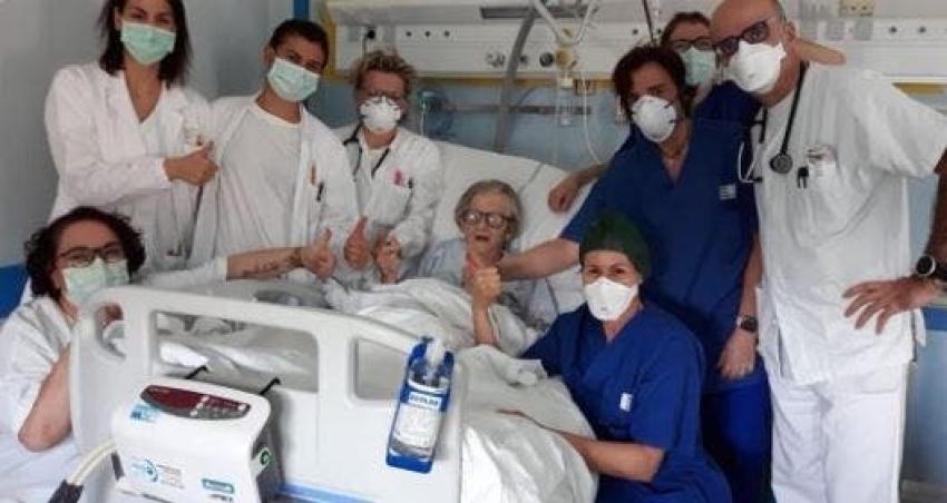 Mujer de 95 años se recupera del Covid-19 y se transforma en símbolo de esperanza en Italia