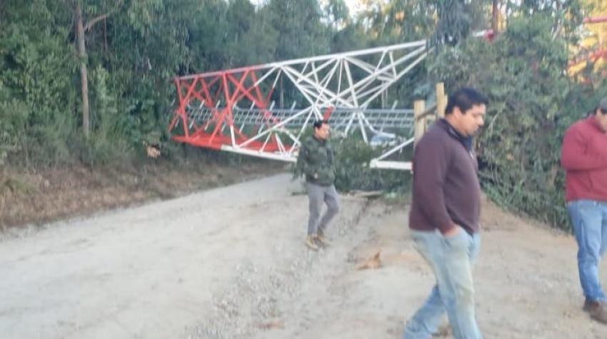 Derriban antena de comunicaciones en la región del Biobío