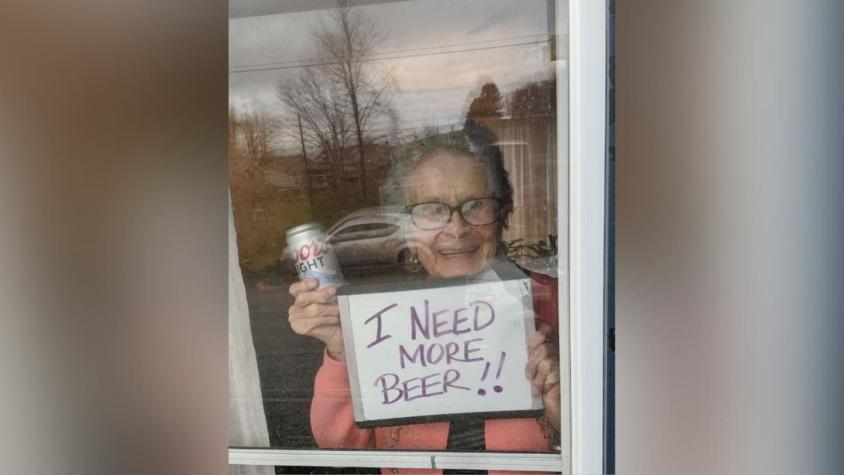 Coronavirus: El curioso pedido de anciana de 93 años en cuarentena: "Necesito más cerveza"
