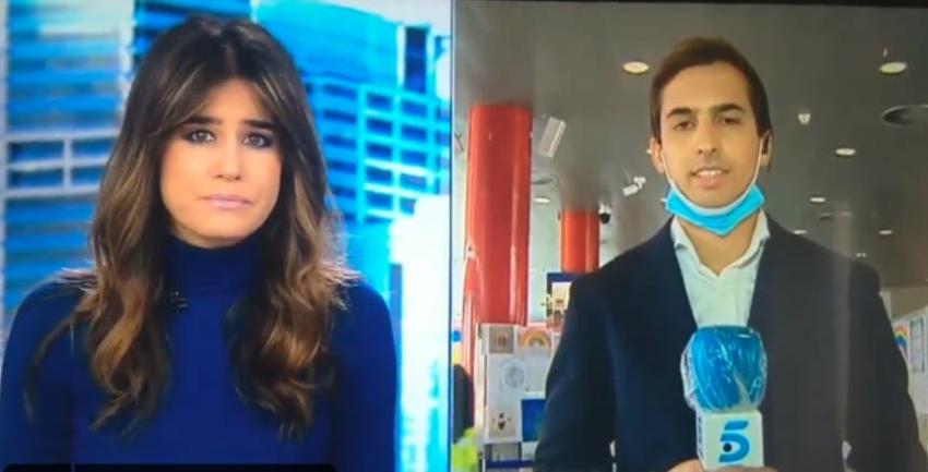 [VIDEO] Detectan fiebre a un periodista en España en pleno despacho de televisión
