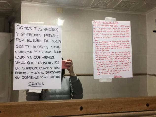 Médicos y cajeros en España reciben insólitas notas: "Busca otra vivienda mientras dura la pandemia"