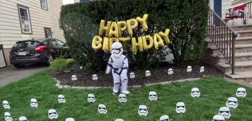 La original fiesta de cumpleaños de un niño de 5 años en plena pandemia que se inspiró en Star Wars
