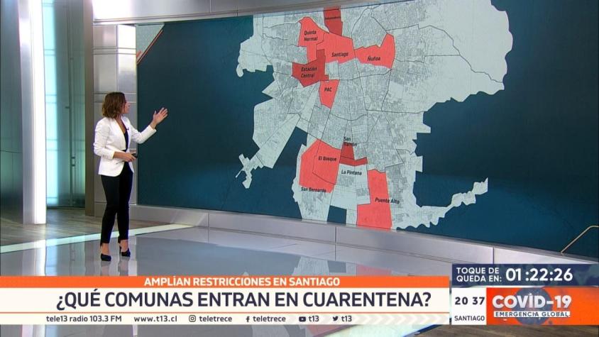 [VIDEO] Amplian restricciones en Santiago: ¿Qué comunas entran en cuarentena este jueves?
