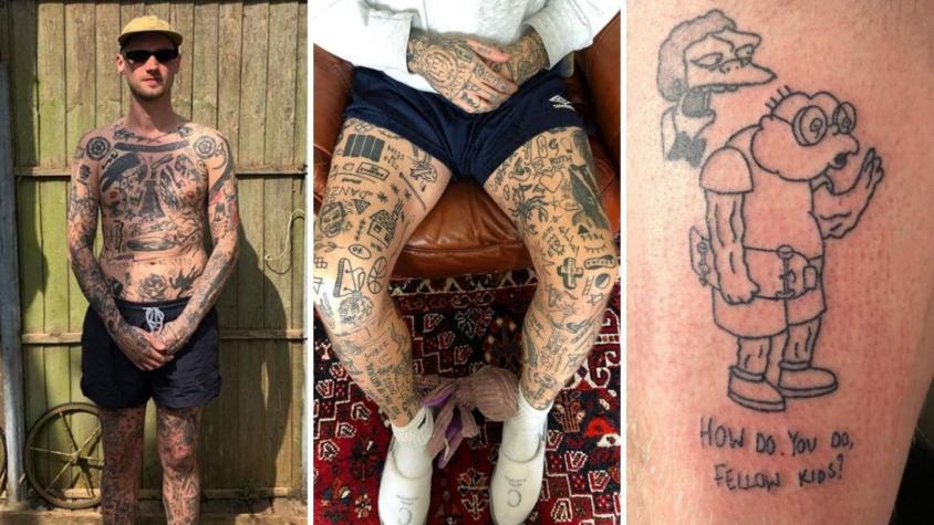 Joven dijo que se haría un tatuaje por cada día en cuarentena: Casi no le queda piel libre
