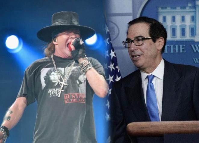 Líder de Guns N' Roses y secretario del Tesoro de EEUU protagonizan feroz pelea en redes