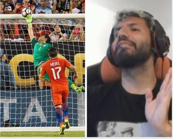 [VIDEO] La reacción del "Kun" Agüero al recordar la atajada de Claudio Bravo en la Copa América 2016