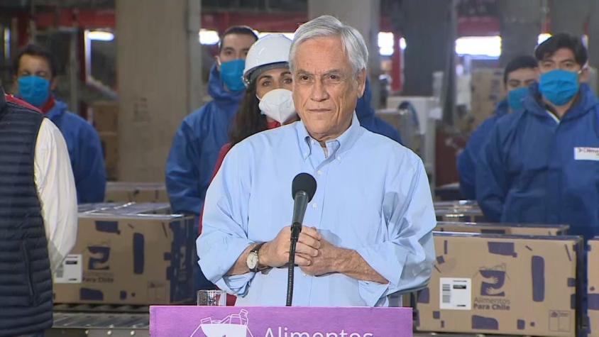 Piñera informa que se han entregado más de 622 mil canastas de alimentos en todo Chile