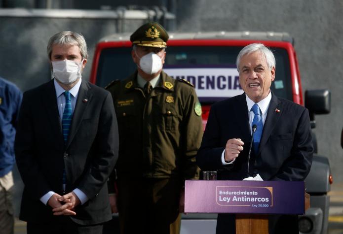 Piñera presenta proyecto de ley que endurece penas contra el narcotráfico: "Jamás nos rendiremos"