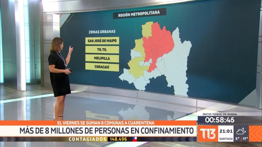 [VIDEO] El viernes se suman 8 comunas a cuarentena: más de 8 millones en confinamiento en Chile