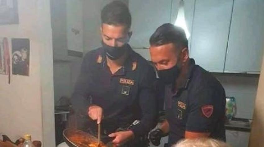 Italia: Policía rescata a mujer postrada y terminan cocinándole la cena
