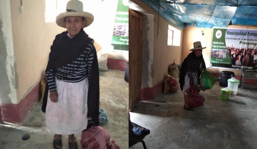 Abuelita dona su cosecha para enfermos COVID-19: "Disculpen que no traiga más, pero vengo caminando"