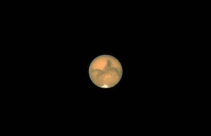Astrónomos detectan un resplandor verde en la atmósfera de Marte