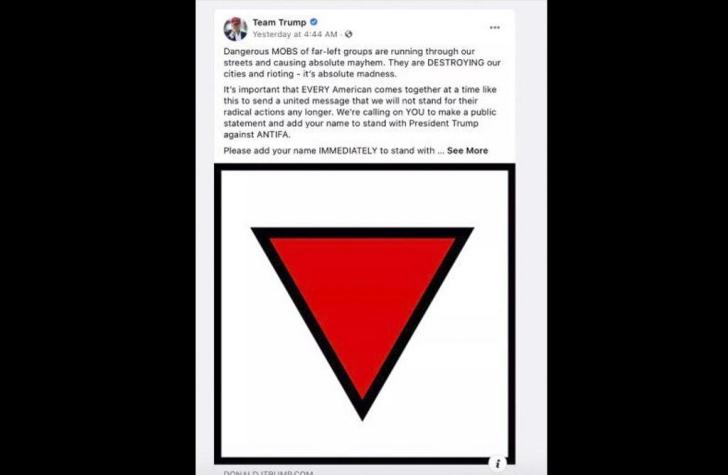Facebook retira publicidad de Trump que incluía símbolo nazi