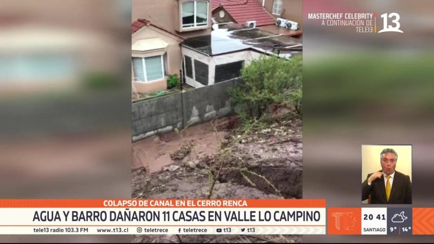 [VIDEO] Agua y barro dañaron 11 casas en Valle Lo Campino