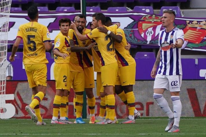 Barcelona vence al Valladolid con golazo de Arturo Vidal y se niega a perder LaLiga
