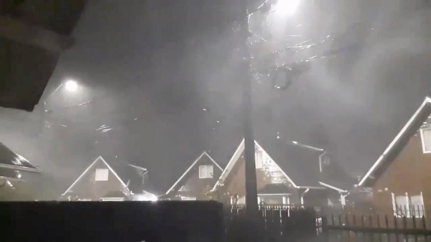 [VIDEO] Tormenta eléctrica afectó a la Región de Los Ríos: Mantienen alerta de tornados en el Biobío