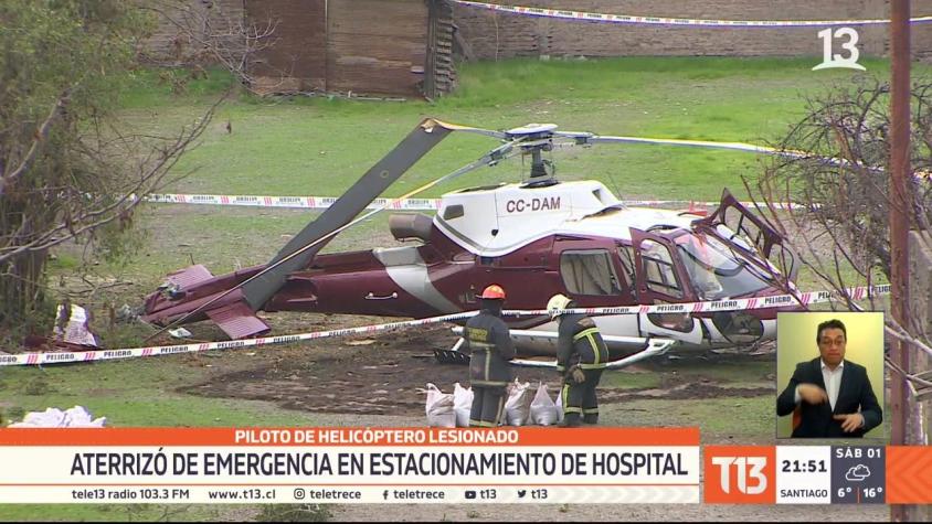 [VIDEO] Helicóptero aterrizó de emergencia en estacionamiento de hospital de Independencia