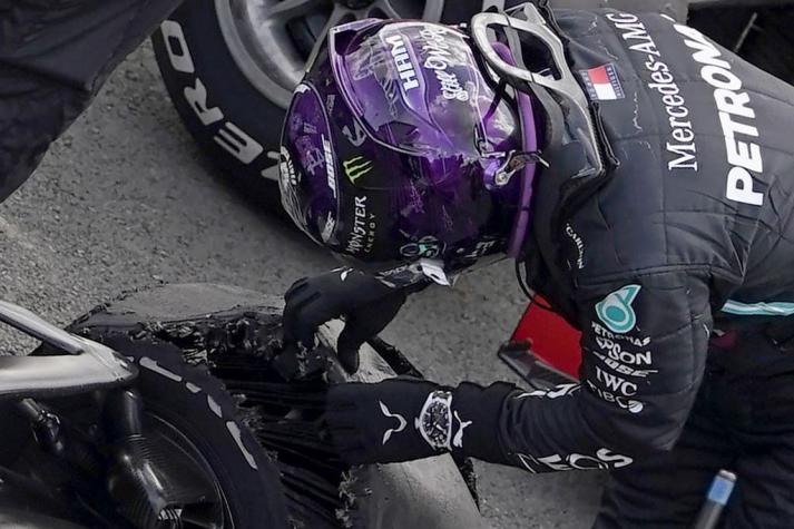 Lewis Hamilton gana con lo justo en Silverstone y con una rueda pinchada