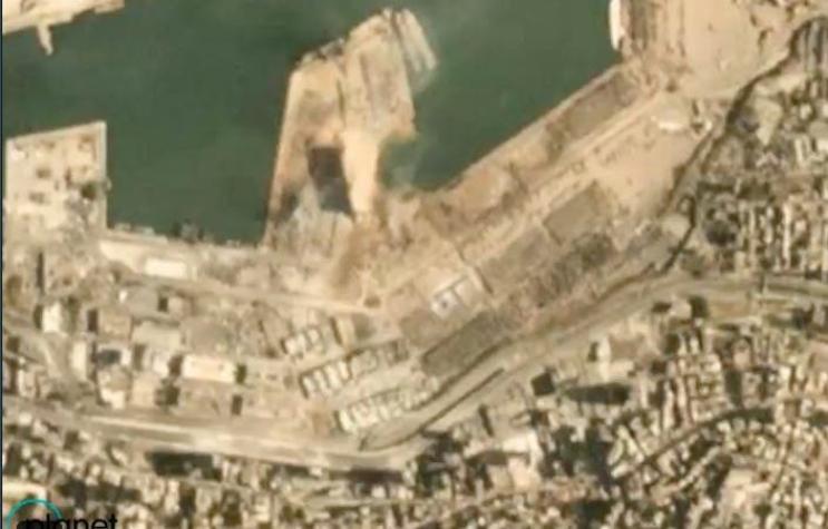 Imagen satelital revela el impactante "antes y después" de la explosión en Beirut