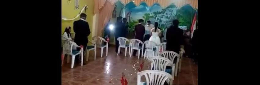 Novios e invitados a matrimonio son detenidos en plena ceremonia por violar cuarentena