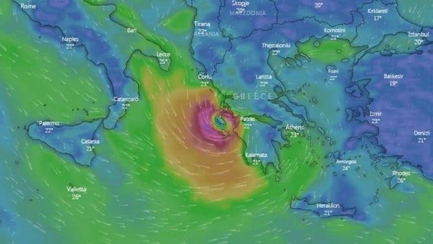 "Medicane", la rara y potente tormenta parecida a un huracán que golpea a Grecia