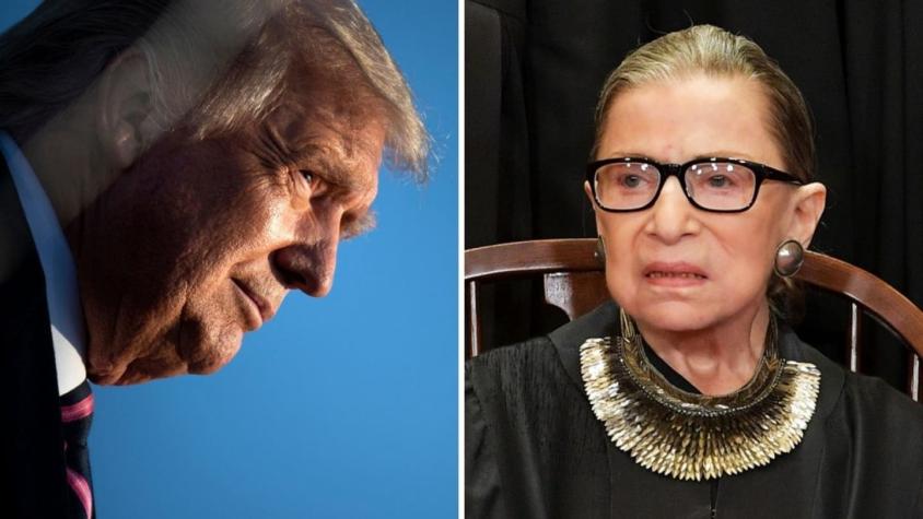 Trump homenajea a la magistrada Ruth Bader Ginsburg como un "titán de la ley"
