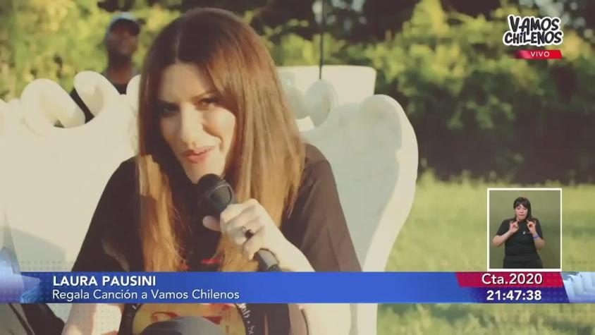 [VIDEO] "Con todo el corazón": El emotivo saludo de Laura Pausini en "Vamos Chilenos"