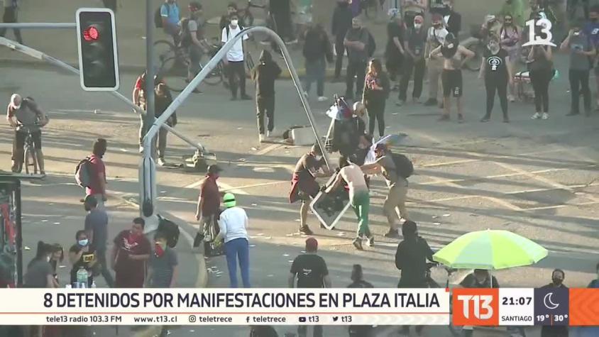 [video] Ocho Detenidos Por Manifestaciones En Plaza Italia