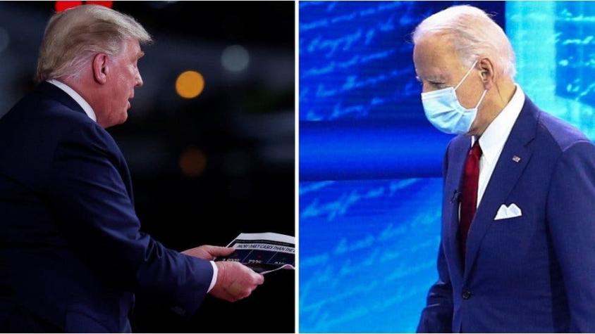 Trump vs Biden: 3 momentos que marcaron la inusual noche de foros simultáneos de los candidatos